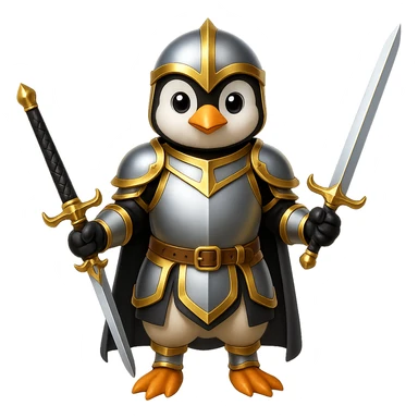 Add gold accents to the knight armor, keep the background transparent. Maintain the original style and details of the knight armor while enhancing it with elegant gold accents. sticker