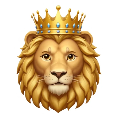 king lion portrait, head and shoulders only, golden crown, royal mane, confident majestic expression, fantasy royalty vibe, 3D cartoon, mobile game icon style, clean background, no text, no watermark
 sticker
