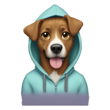 Felicity as a dog wearing a hoodie sticker