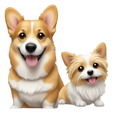 corgi and a morkie sticker