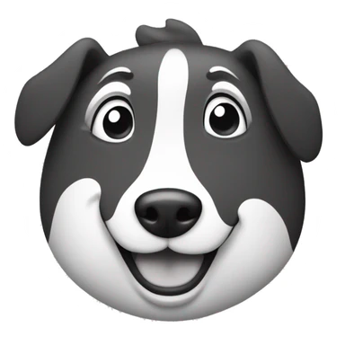 Happy dog face in black and white sticker