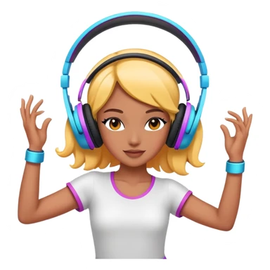 Colorful dancing figure with headphones for 'Beauty and a Beat' sticker