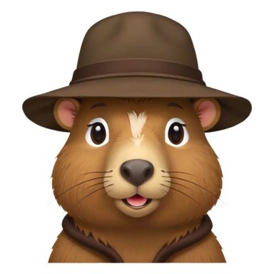 Make me a capybara in a hat sticker