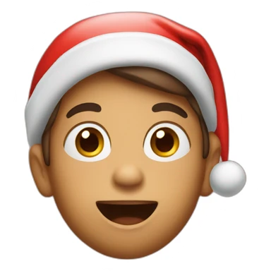 kid with a christmas hat singing a carol sticker