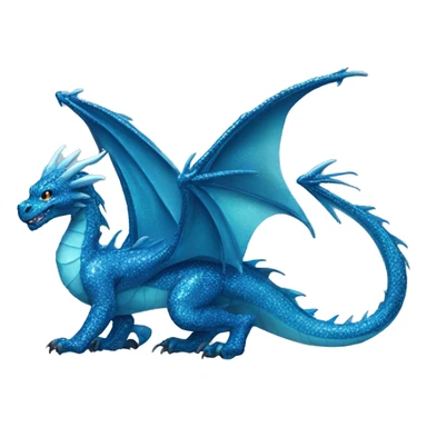 blue sparkly dragon  sticker