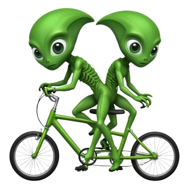 aliens riding bicycles sticker