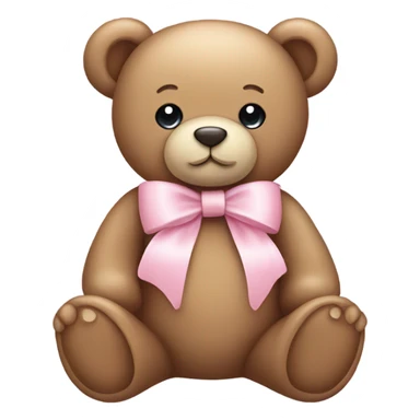 teddy bear with pastel pink bow sticker
