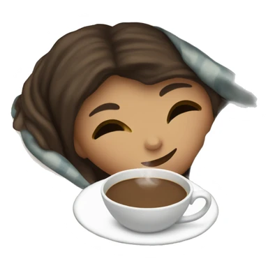 girl brunette inside a blanket sipping coffee eyes closed sticker