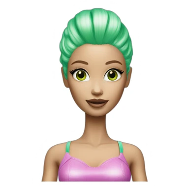 Alien Barbie with green skin sticker