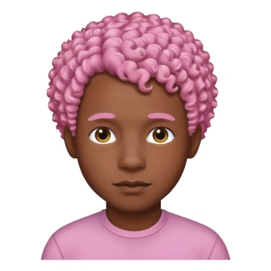 black man with pink short curly hair sticker