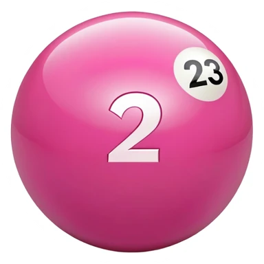 pink billiard ball with the number 23 sticker