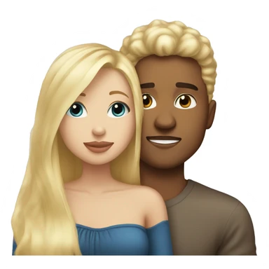 Light skin guy and blonde hair blue eyed girl kissing sticker