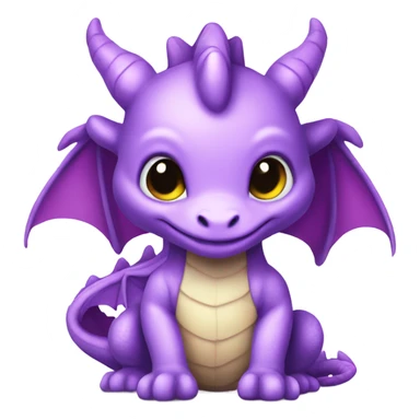 kawaii purple baby dragon  sticker