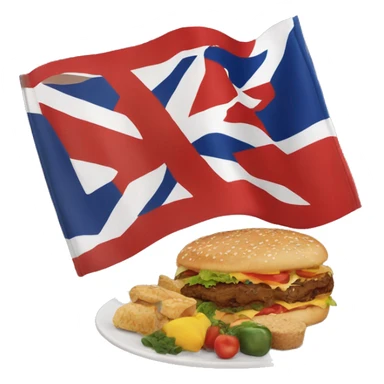 Dominkcaican flag with Koren food sticker