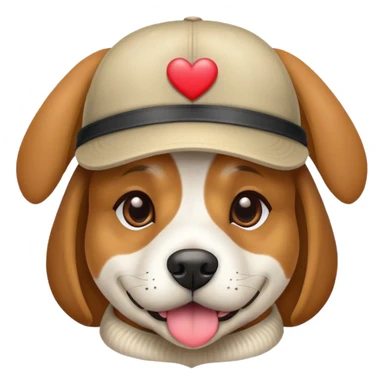 Dog with hat saying I love you  sticker