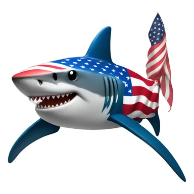 Patriotic shark ￼ sticker