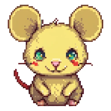 pikachu from pokémon, cute yellow mouse with pointy ears and red cheeks sticker