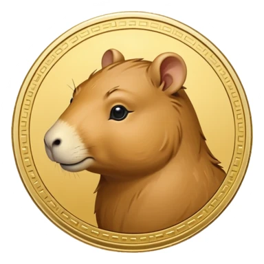 moeda de capyvara fofa e bonitinha sticker