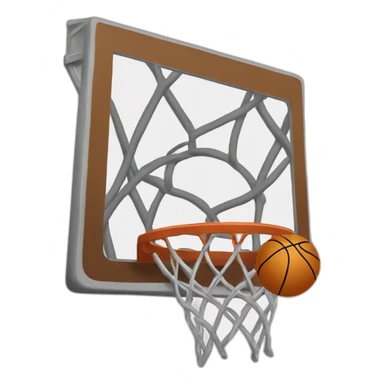 A simple depiction of a basketball hoop and net, perfect for basketball enthusiasts. sticker