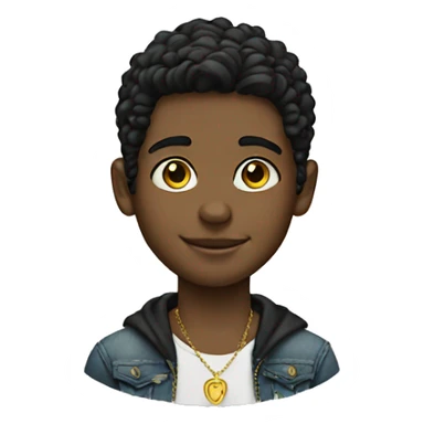 black-haired boy portrait jewelry sticker