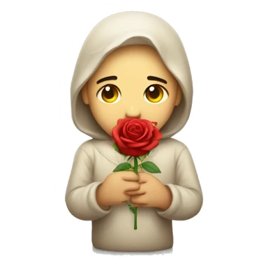 sad with rose in hands  sticker