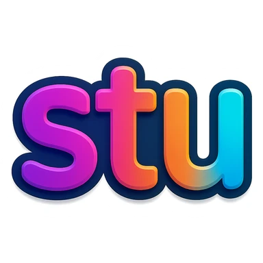 the word 'stu' in a cool, modern style, as an emoji sticker