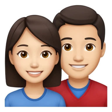 asian heterosexual couple sticker