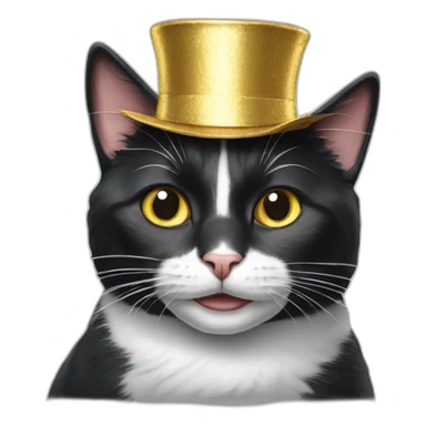 tuxedo cat wearing tinfoil hat sticker