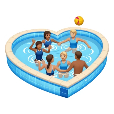 Natación  y voley en un corazón de color  sticker