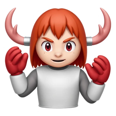 Sonic the hedgehogs friend knuckles a red animal with peach arms and white gloves he’s a echidna with red eyes and mittens with two horns on the knuckles sticker