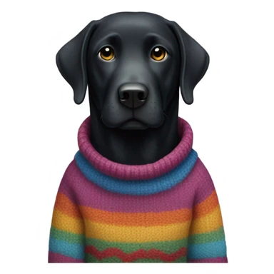 black lab wearing sweater sticker