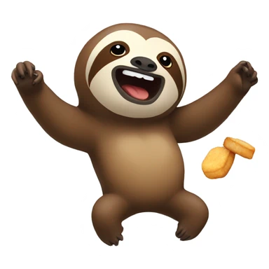 Sloth throwing chicken nuggets sticker