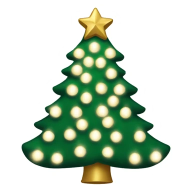 A Christmas tree decorated with white lights and white and gold bows sticker