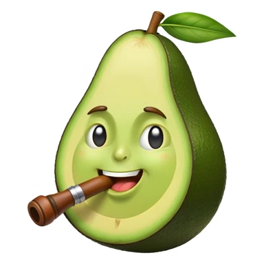 Winking Avocado smoking a pipe sticker