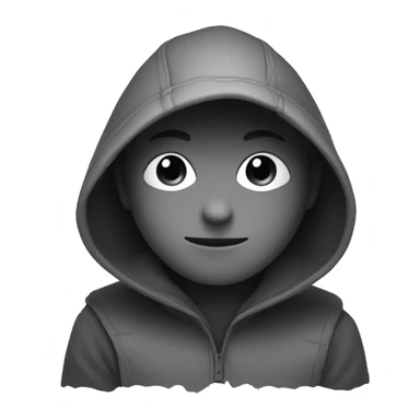 grayscale mysterious hooded boy in gloves sticker