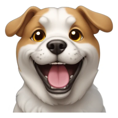 dog open mouth with ball sticker