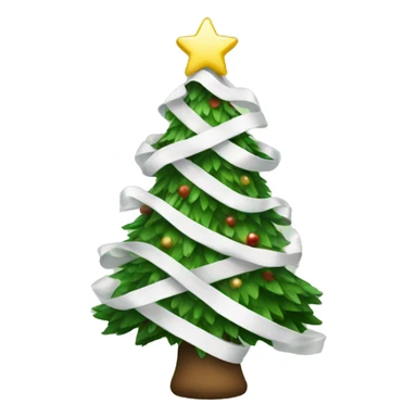 Christmas tree with white ribbons sticker
