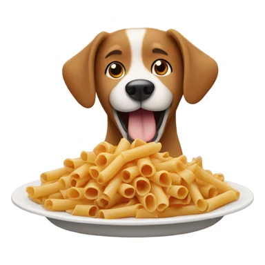 Dog eating ziti sticker