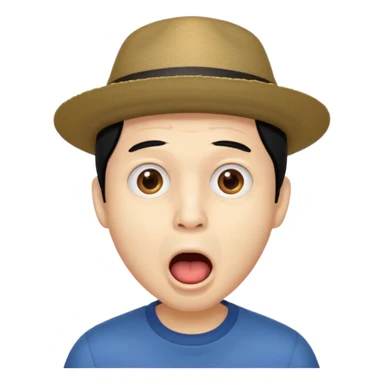 homme créole réunionnais  étonné  bouche ouverte avec chapeau sticker