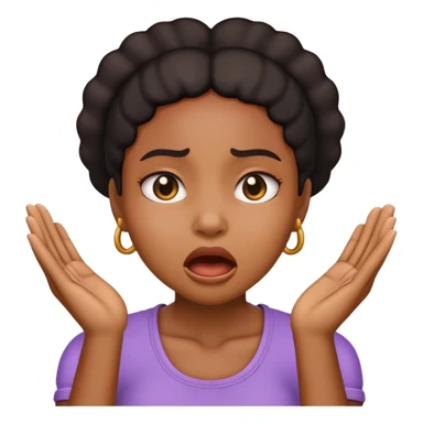 Black girl emoji choking itself with hands sticker