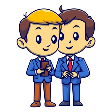 cartoon sticker of a news anchor with a long Pinocchio nose symbolizing fake news sticker