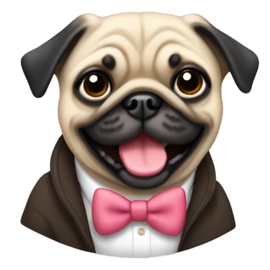 Preppy pug sticker
