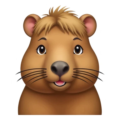 capybara with faka eye lashes and make up sticker