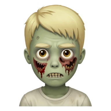 boy zombie with blonde hair no expressions Defined face sticker