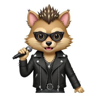 singing punk animal with microphone sticker