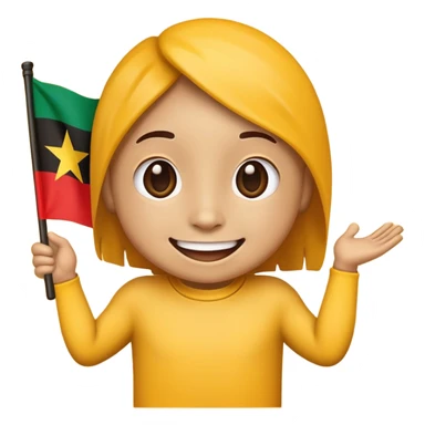 happy emoji with a ginée bissau flag in the back sticker
