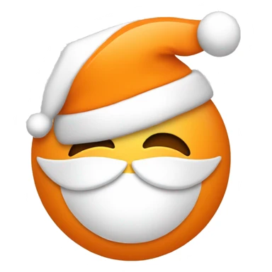 Orange and white care with Christmas hat sticker