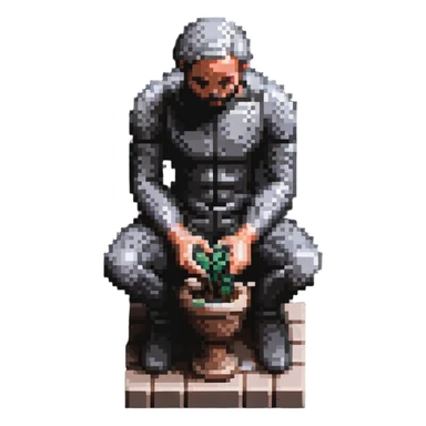 man doing pottery sticker