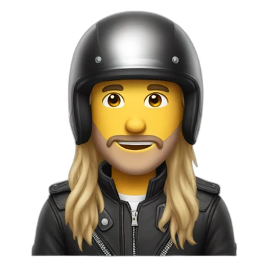 Guy with biker helmet long hair goti tongue out sticker