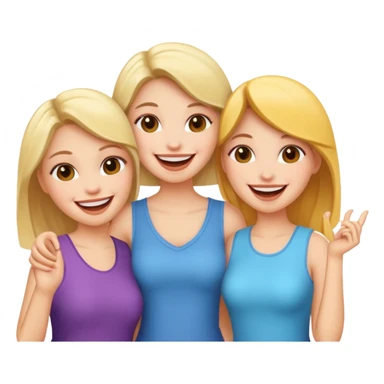 3 girlfriends white  sticker